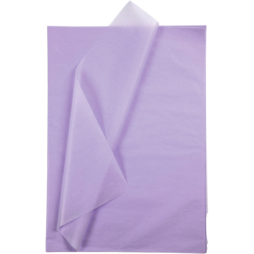 Silkepapir, ark 50x70 cm, 17 g, lys lilla, 25 ark/ 1 pk.