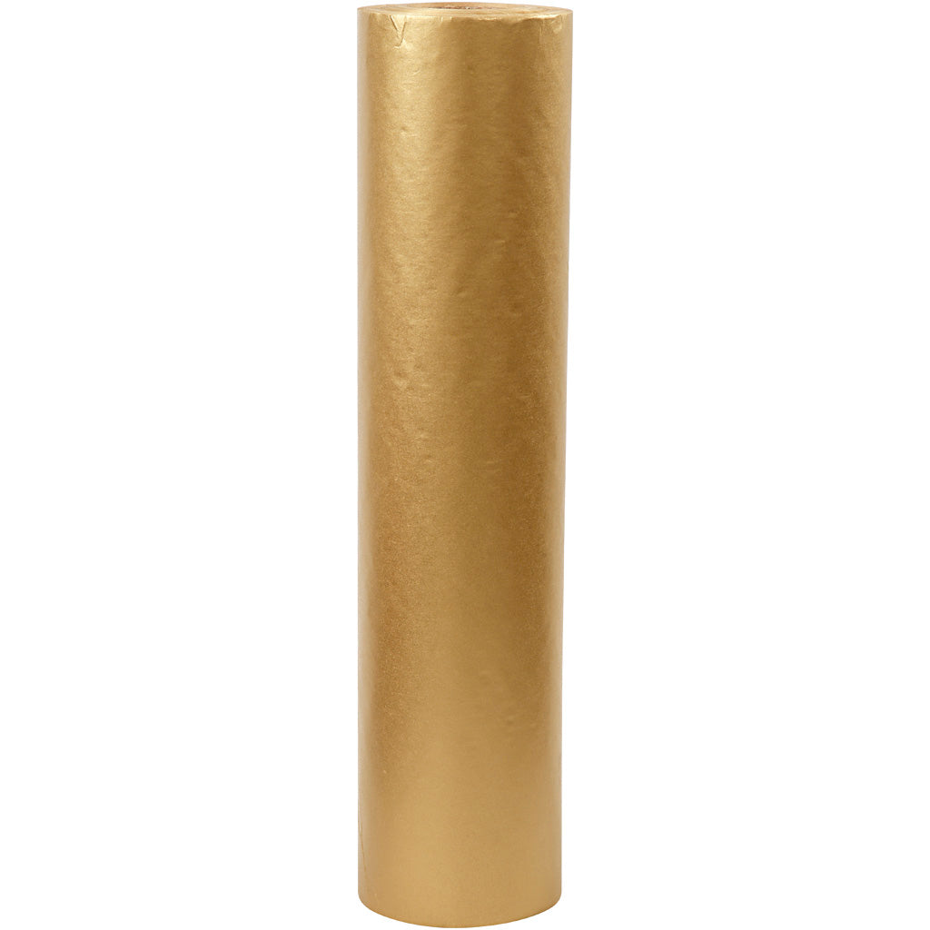 Gavepapir, B: 50 cm, 60 g, guld, 100 m/ 1 rl.