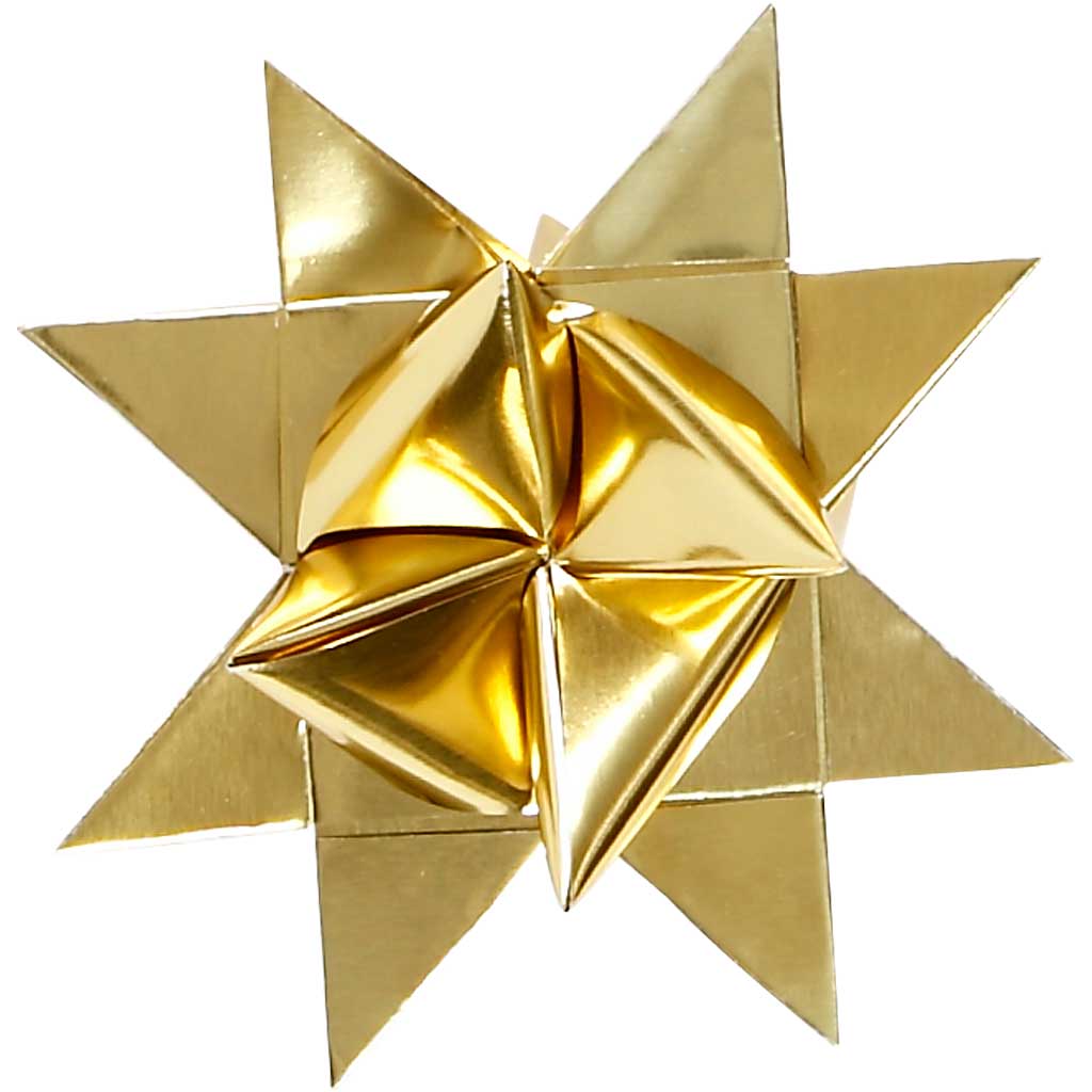 Stjernestrimler, L: 45 cm, B: 10 mm, diam. 4,5 cm, guld, 100 strimler/ 1 pk.