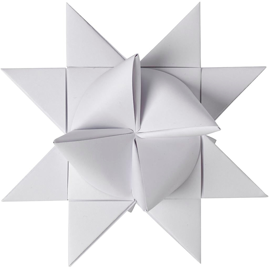 Stjernestrimler, L: 73 cm, B: 25 mm, diam. 11,5 cm, hvid, 100 strimler/ 1 pk.