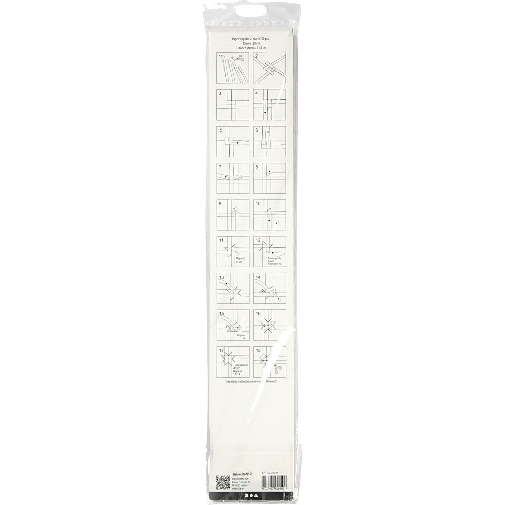 Stjernestrimler, L: 73 cm, diam. 11,5 cm, B: 25 mm, sølv, 100 strimler/ 1 pk.