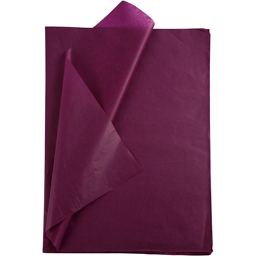 Silkepapir, ark 50x70 cm, 17 g, bordeaux, 25 ark/ 1 pk.