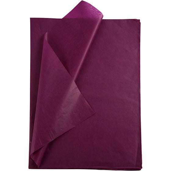 Silkepapir, ark 50x70 cm, 17 g, bordeaux, 25 ark/ 1 pk.