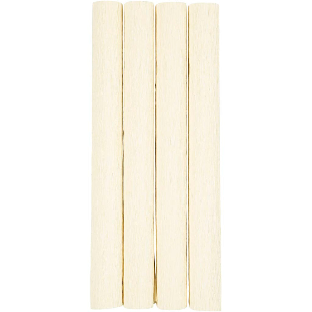 Crepepapir, ark 25x60 cm, Stræk/crepe: 180%, 105 g, off white, 4 ark/ 1 pk.