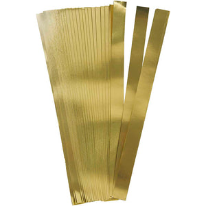 Stjernestrimler, L: 45 cm, diam. 6,5 cm, B: 15 mm, guld, 100 strimler/ 1 pk.