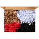 Krøllede Papirstrimler, L: 25-30 cm, B: 3 mm, sort, brun, rød, hvid, 4x50 g/ 1 pk.