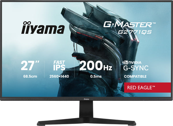 iiyama G-MASTER Red Eagle G2771QS-B1 27 Fast IPS 2560 x 1440 (2K) HDMI DisplayPort 200Hz