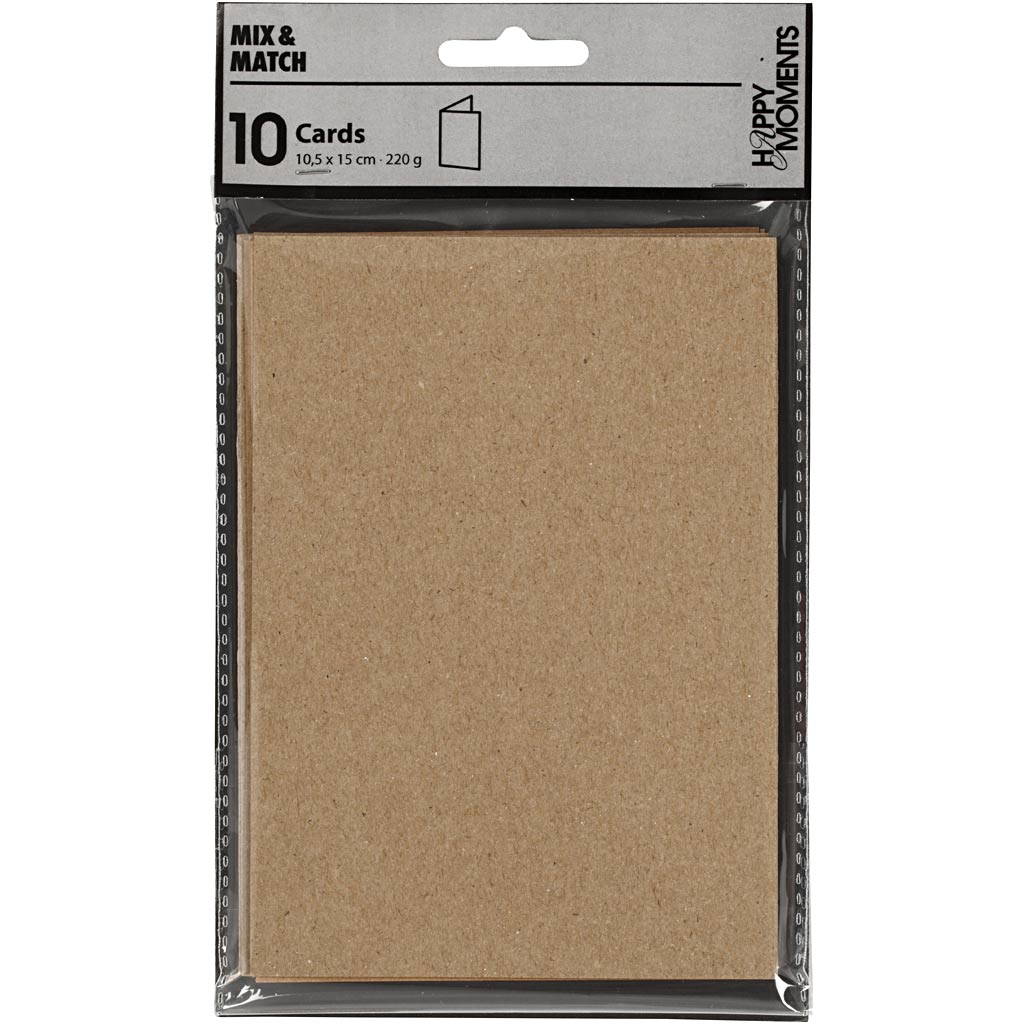 Kort, kort str. 10,5x15 cm, 220 g, natur, 10 stk./ 1 pk.