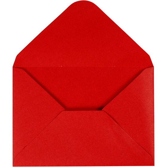 Kuvert, kuvert str. 11,5x16 cm, 110, rød, 10 stk./ 1 pk.