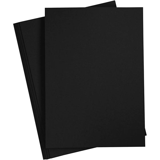 Strukturkarton, A4, ark 210x297 mm, 220 g, sort, 10 ark/ 1 pk.