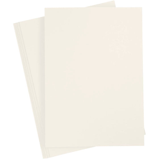 Strukturkarton, A4, ark 210x297 mm, 220 g, råhvid, 10 ark/ 1 pk.