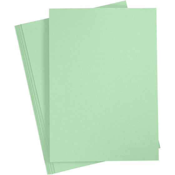 Strukturkarton, A4, ark 210x297 mm, 220 g, lys grøn, 10 ark/ 1 pk.