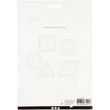 Broderifigurer, geometriske figurer, str. 10-17 cm, hvid, 20 stk./ 1 pk.