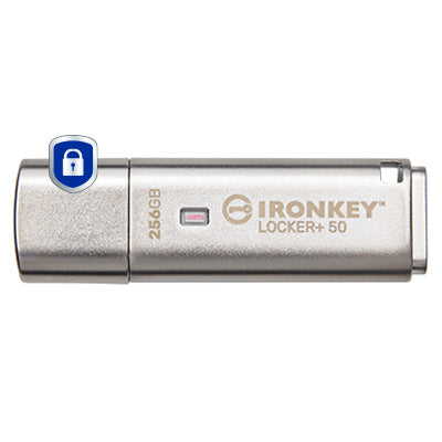 Kingston IronKey Locker+ 50 256GB USB 3.2 Gen 1 Sølv