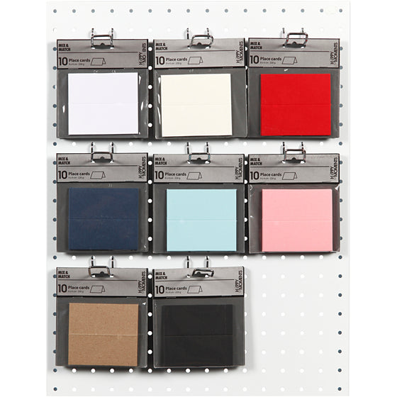 Bordkort, str. 9x4 cm, 220 g, ass. farver, 8x10 pk./ 1 pk.