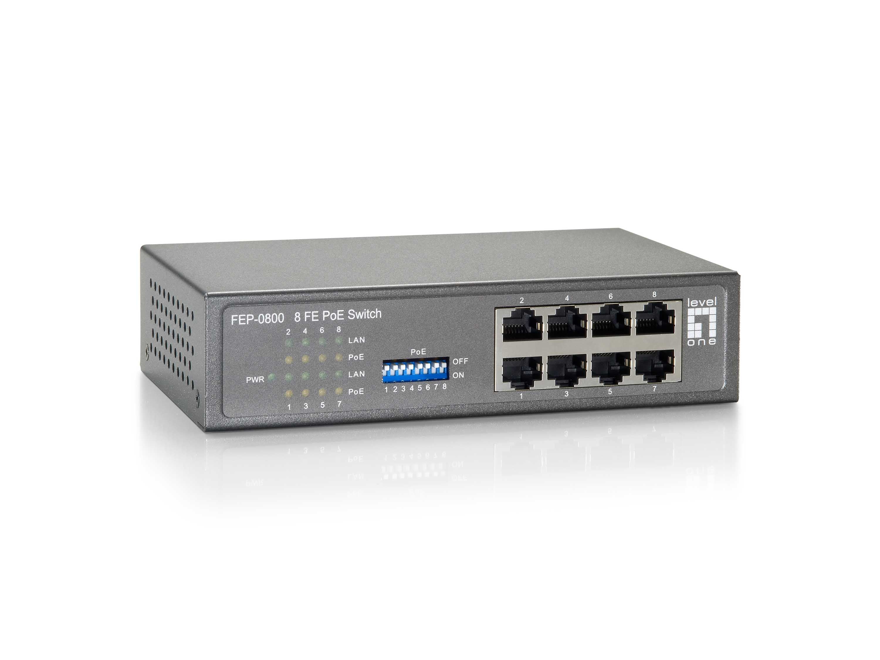 LevelOne FEP-0800 Switch 8-porte 10/100  PoE