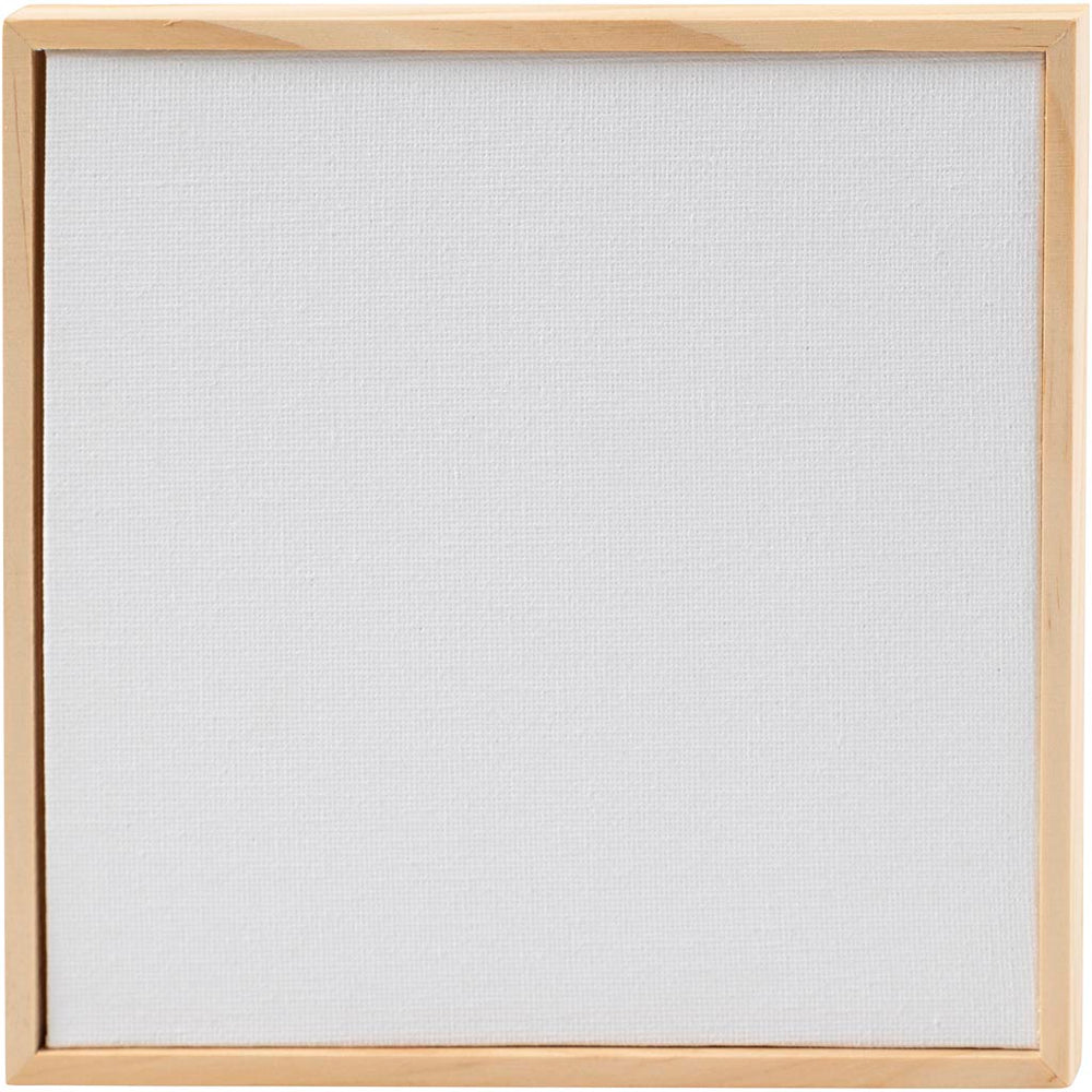 Malerplade med træramme, str. 15,8x15,8 cm, 280 g, hvid, 1 stk.