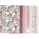 Designpapir i blok, str. 21x30 cm, 120+128 g, beige, brun, rosa, hvid, 24 ark/ 1 pk.