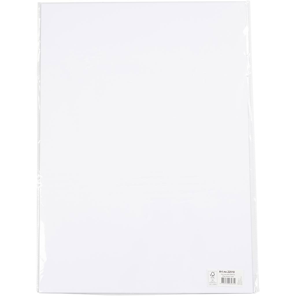 Karton, ark 50x70 cm, 270 g, hvid, 10 ark/ 1 pk.