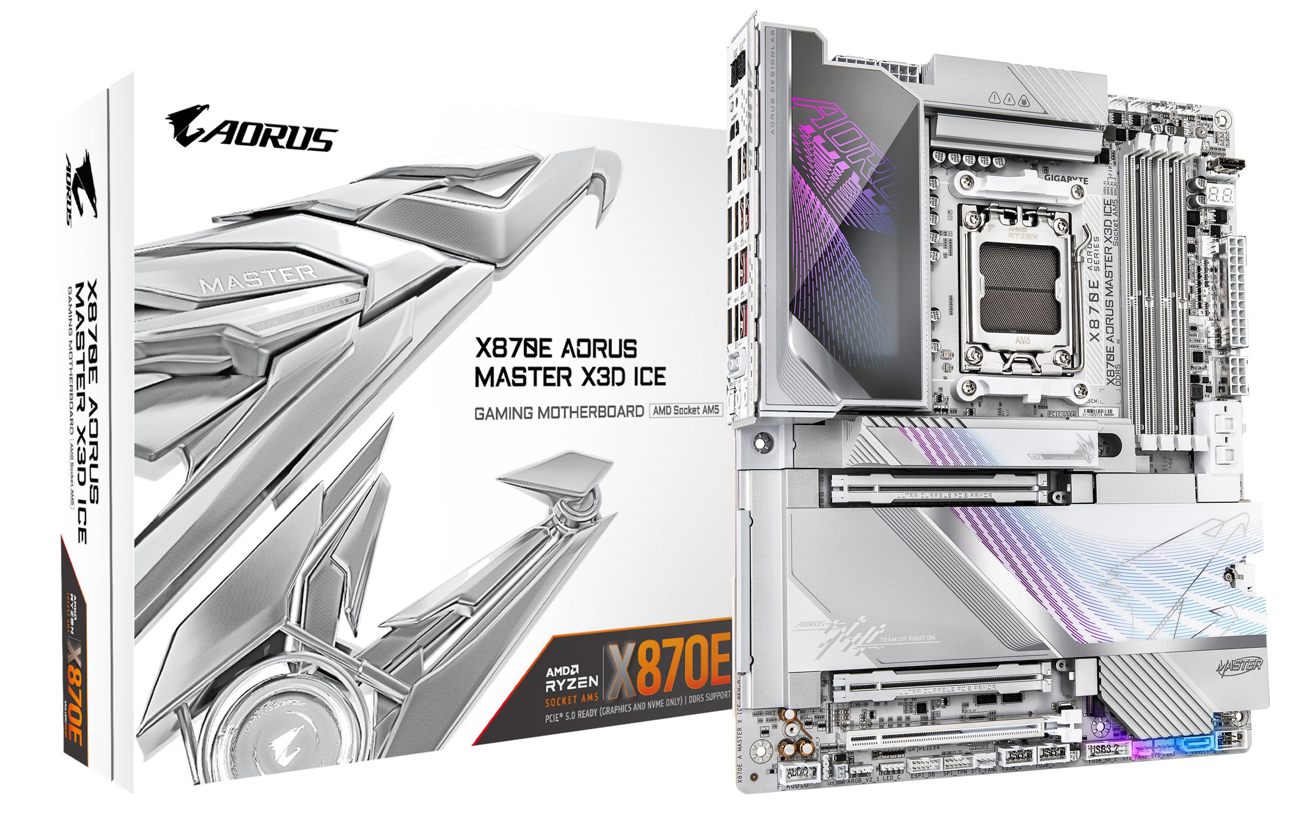 GIGABYTE X870E AORUS MASTER X3D ICE AMD X870E Sokkel AM5 ATX