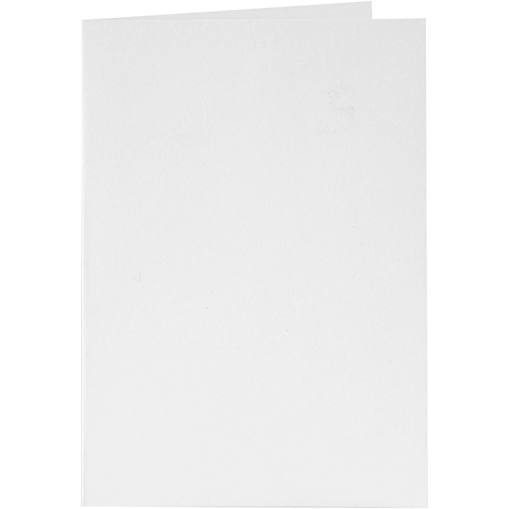 Kort og kuverter, kort str. 10,5x15 cm, kuvert str. 11,5x16,5 cm, 110+230 g, hvid, 6 sæt/ 1 pk.