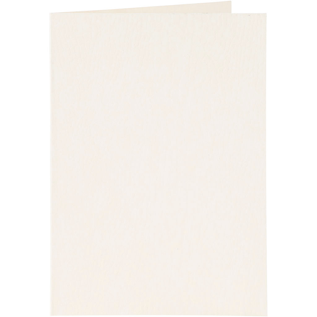 Kort og kuverter, kort str. 10,5x15 cm, kuvert str. 11,5x16,5 cm, 110+230 g, råhvid, 6 sæt/ 1 pk.