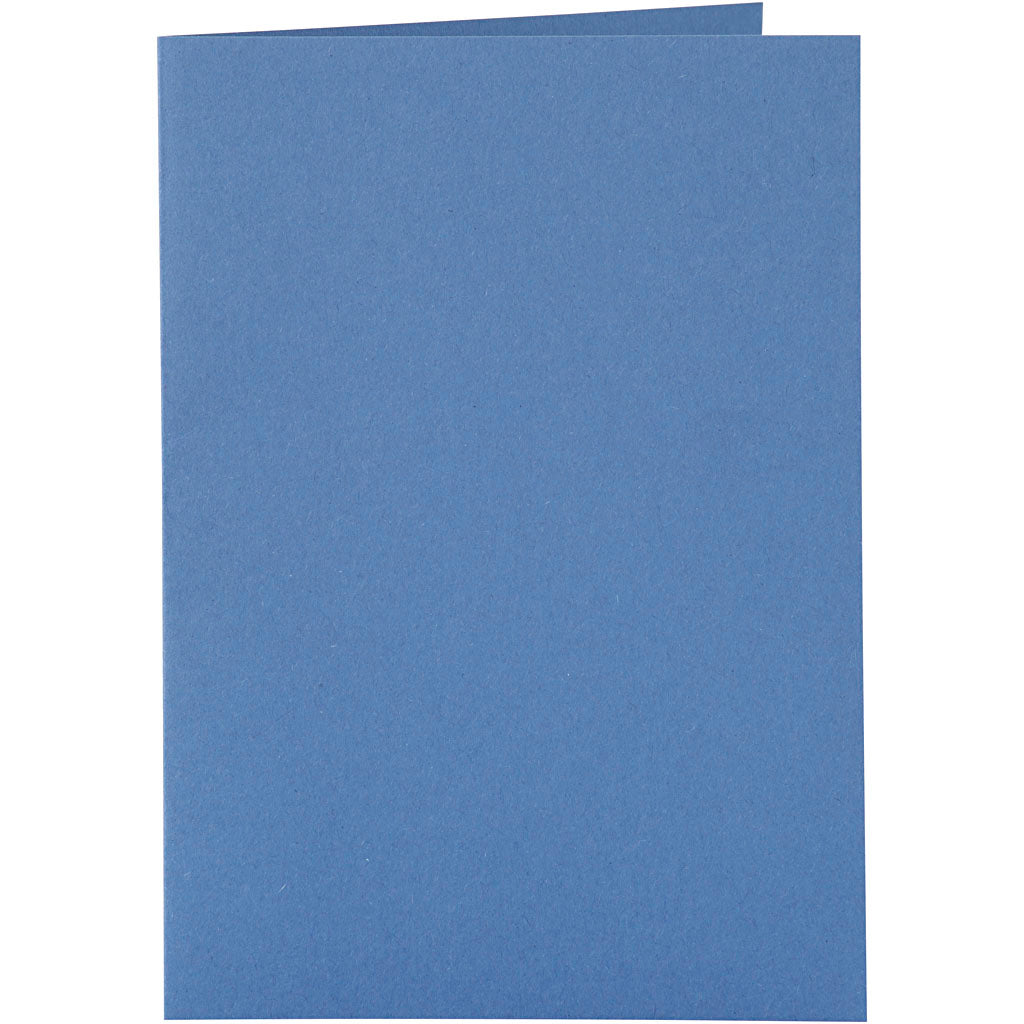 Kort og kuverter, kort str. 10,5x15 cm, kuvert str. 11,5x16,5 cm, 110+220 g, blå, 6 sæt/ 1 pk.