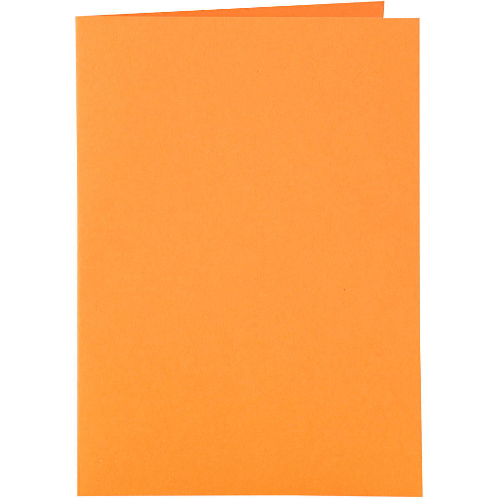 Kort og kuverter, kort str. 10,5x15 cm, kuvert str. 11,5x16,5 cm, 110+220, orange, 6 sæt/ 1 pk.