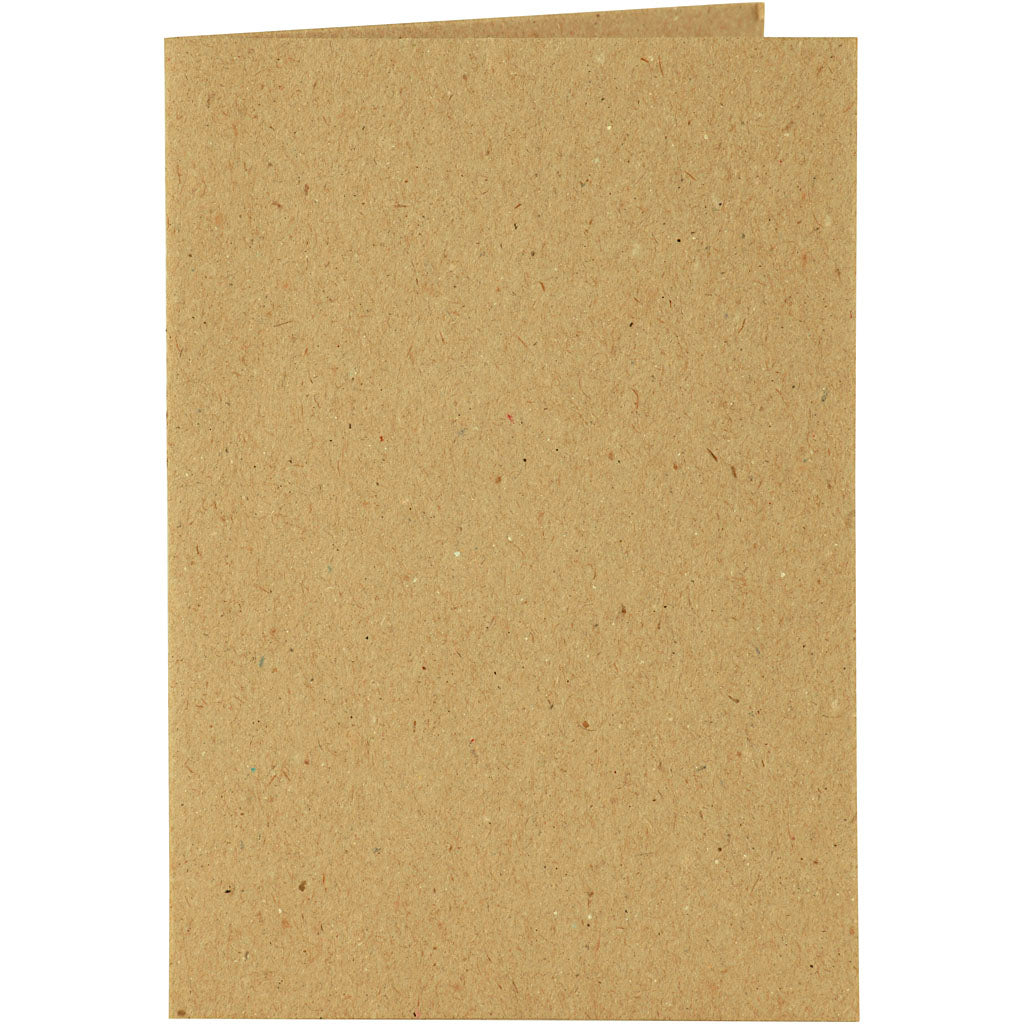 Kort og kuverter, kort str. 10,5x15 cm, kuvert str. 11,5x16,5 cm, 110+230 g, natur, 6 sæt/ 1 pk.