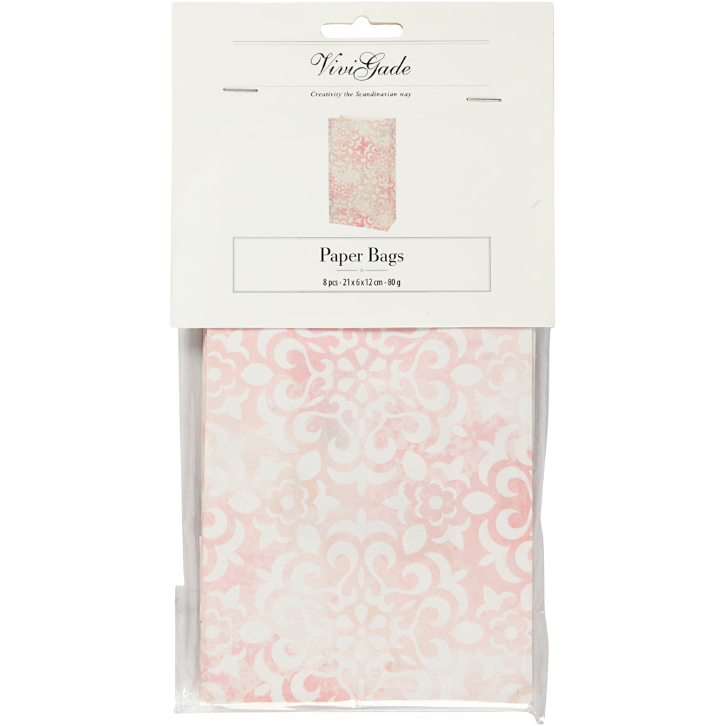 Papirposer, akvarel, H: 21 cm, str. 6x12 cm, 80 g, 8 stk./ 1 pk.