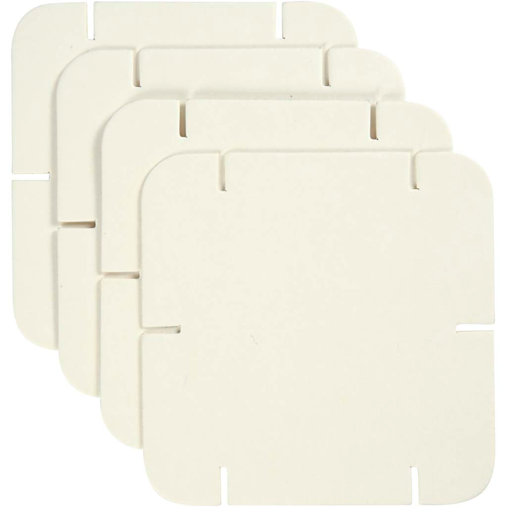Pusle konstruktionsbrikker, str. 9,3x9,3 cm, tykkelse 1,2 mm, hvid, 200 stk./ 1 pk.
