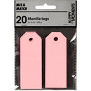 Manilamærker, str. 3x8 cm, 220 g, lyserød, 20 stk./ 1 pk.