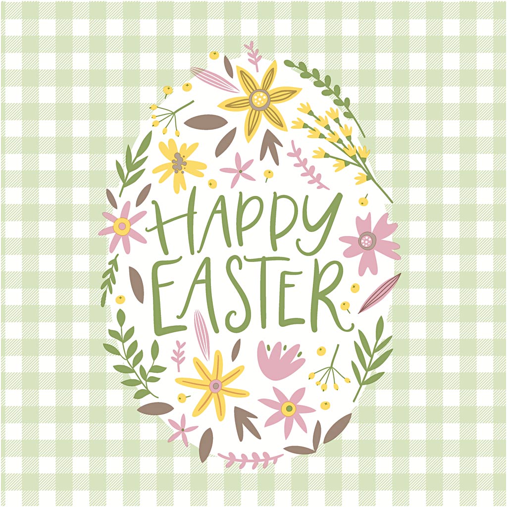 Servietter, Happy Easter, str. 33x33 cm, 20 stk./ 1 pk.