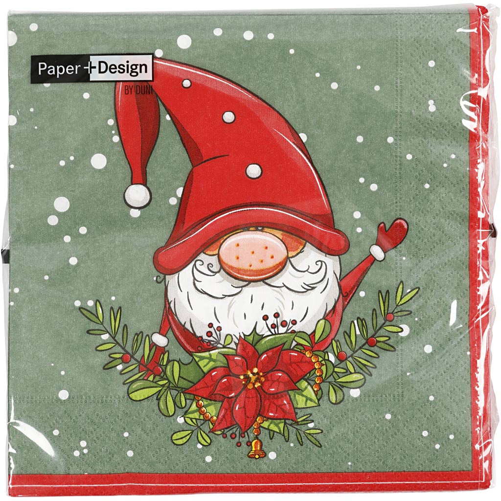 Servietter, Snude Nisse, str. 33x33 cm, 20 stk./ 1 pk.