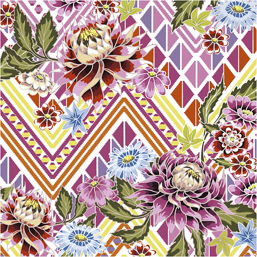 Servietter, Blomster, str. 33x33 cm, 20 stk./ 1 pk.