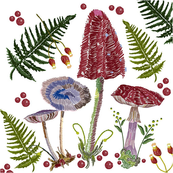 Servietter, Efterårssvampe, str. 33x33 cm, 20 stk./ 1 pk.