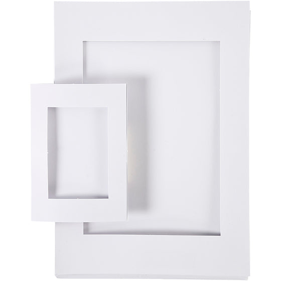 Passepartoutrammer, str. A4+A6, 230 g, hvid, 2x60 stk./ 1 pk.