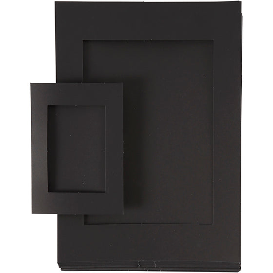 Passepartoutrammer, str. A4+A6, 180 g, sort, 2x60 stk./ 1 pk.