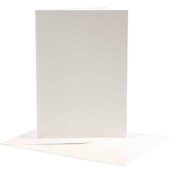 Brevkort, kort str. 12,5x17,5 cm, kuvert str. 14x19 cm, råhvid, 10 sæt/ 1 pk.
