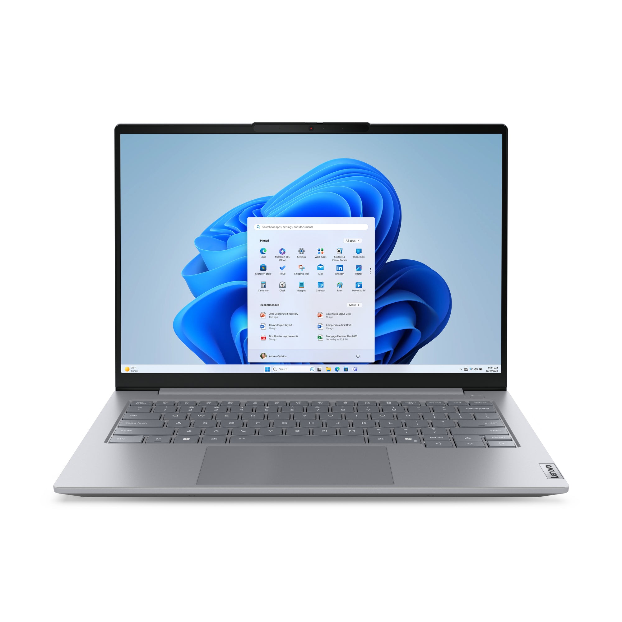 Lenovo ThinkBook 14 G8 IRL Intel Core 7 240H Laptop 35,6 cm (14) WUXGA 16 GB DDR5-SDRAM 512 GB SSD Wi-Fi 6 (802.11ax) Windows 11 Pro Engelsk Grå