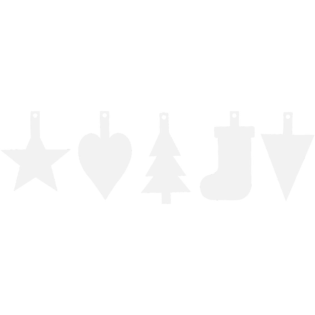 Juleophæng, H: 23,5-26,5 cm, B: 15,5-20,5 cm, hvid, 100 stk./ 1 pk.