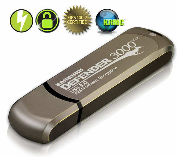 Kanguru Encrypted Defender 3000 512GB USB 3.2 Gen 1 Brun