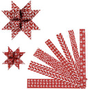 Stjernestrimler, L: 44+78 cm, B: 15+25 mm, diam. 6,5+11,5 cm, rød, hvid, 60 strimler/ 1 pk.