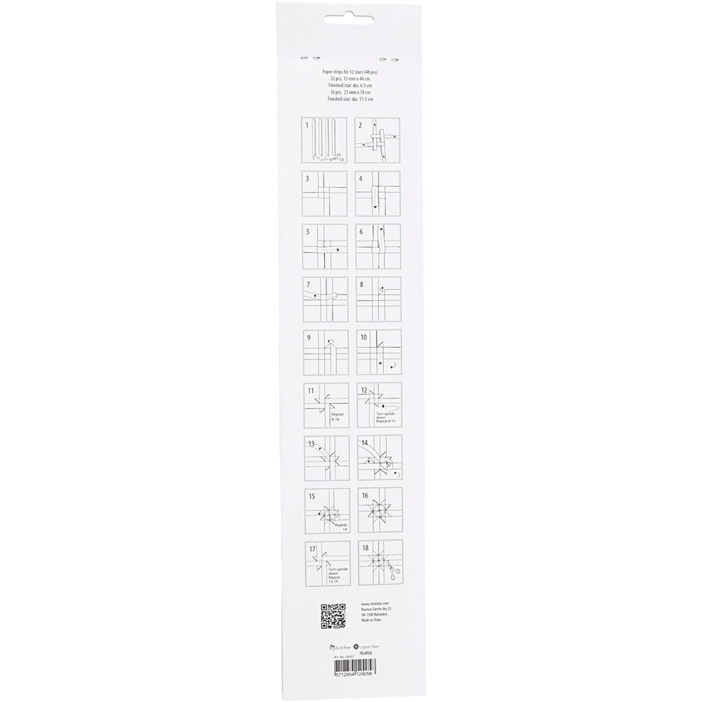 Stjernestrimler, L: 44+78 cm, diam. 6,5+11,5 cm, B: 15+25 mm, guld, hvid, 48 strimler/ 1 pk.