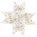 Stjernestrimler, L: 44+78 cm, diam. 6,5+11,5 cm, B: 15+25 mm, guld, hvid, 48 strimler/ 1 pk.