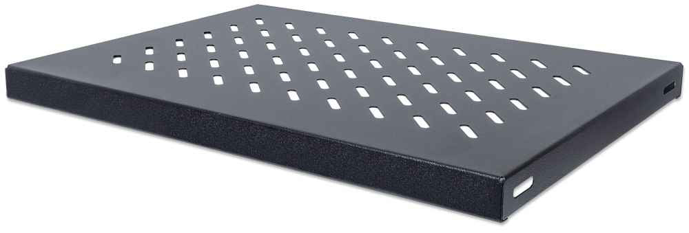 Intellinet 19 Fixed Shelf, 1U, 345mm Depth, Max 50kg, Black Rackhylde Sort