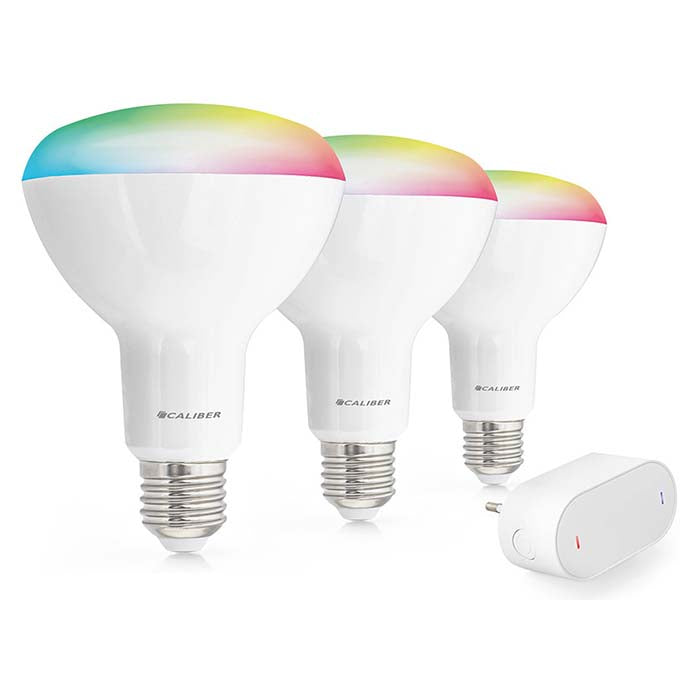 Caliber BR30 smart home starterpack LED-pære hvid/multi