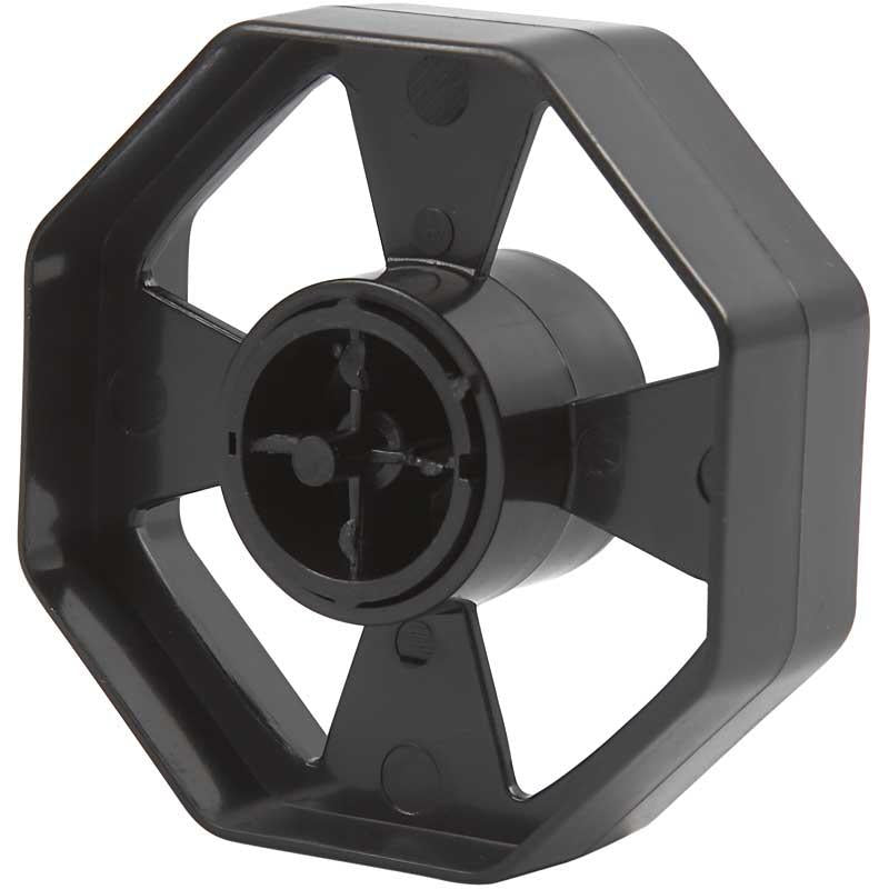 Hjul til borddispenser, diam. 7,5 cm, B: 25 mm, sort, 1 stk.