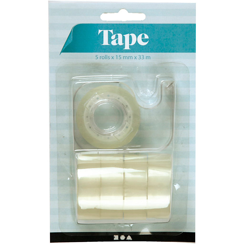 Dispenser med tape, B: 15 mm, 1 sæt