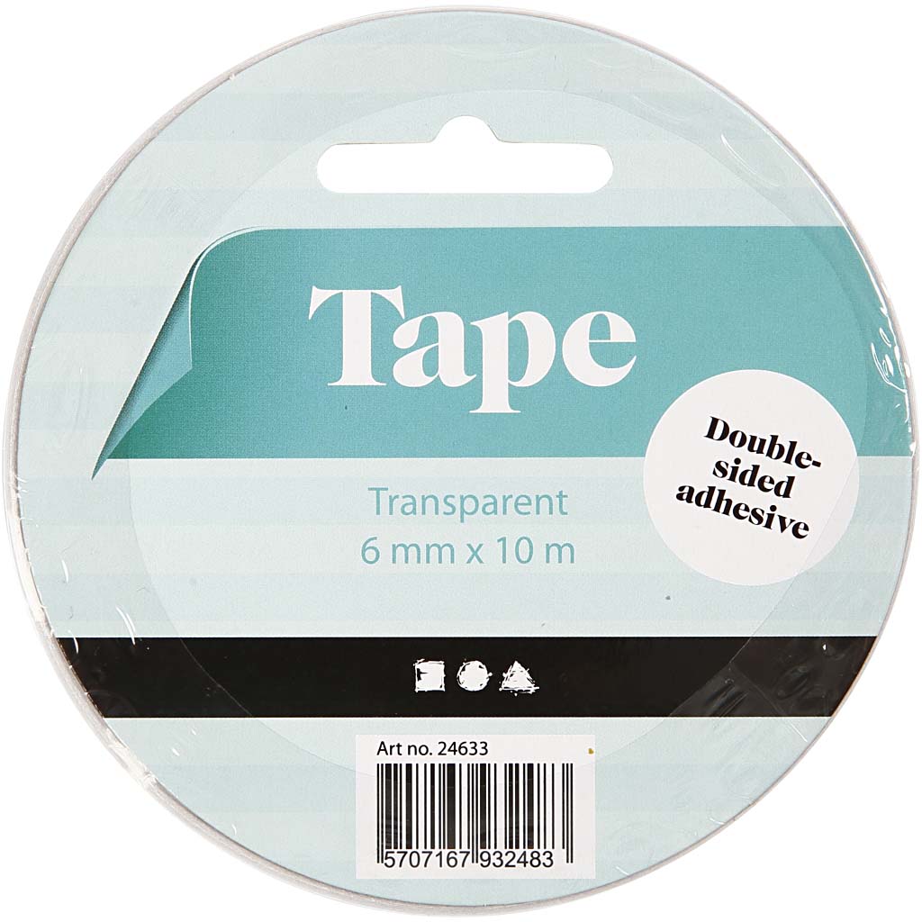 Dobbeltklæbende Tape, B: 6 mm, 10 m/ 1 rl.